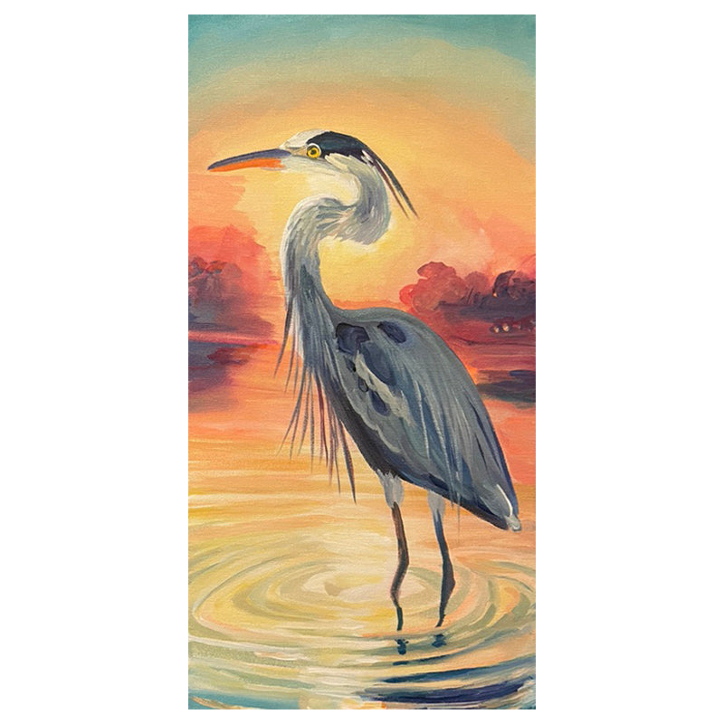 Blue Heron At Sunset
