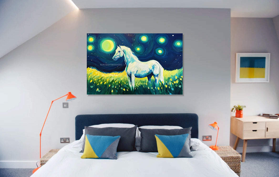 Moonlit White Horse
